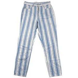 AMERICAN EAGLE Blue Striped MOM Jeans Size 4 NWOT